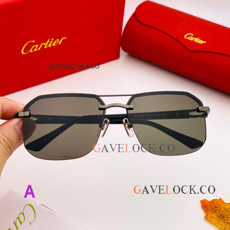 2021 Luxury Cartier Sunglasses CT0276S Black Stealth mirror lenses